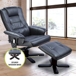 Pu Leather Massage Chair Recliner Ottoman Lounge With Remote Control