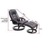 Premium Pu Leather Massage Chair Recliner Ottoman Lounge Remote Package