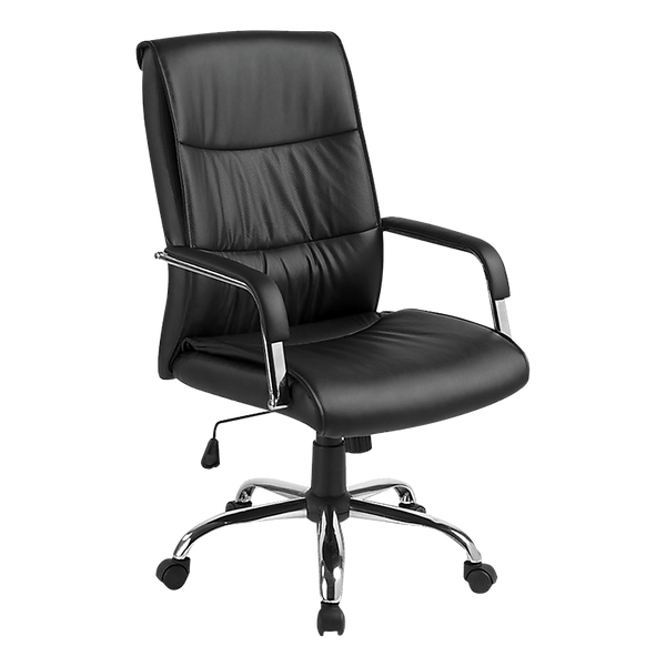  Executive Pu Leather Office Chair With Padded Seat In Classic Black