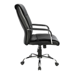 Executive Pu Leather Office Chair With Padded Seat In Classic Black