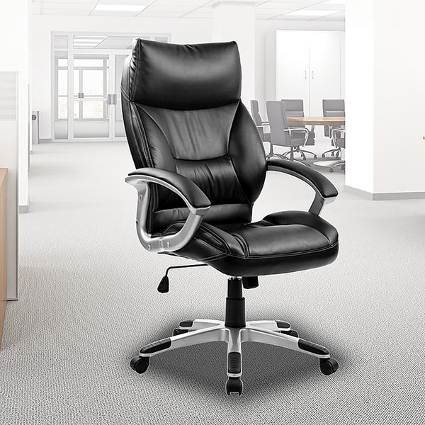  High-Quality Pu Leather Office Chair With Executive Padding In Black