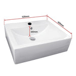 Ceramic Rectangular Above Countertop Basin For Vanity