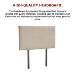 Linen Fabric Single Bed Headboard Bedhead - Beige