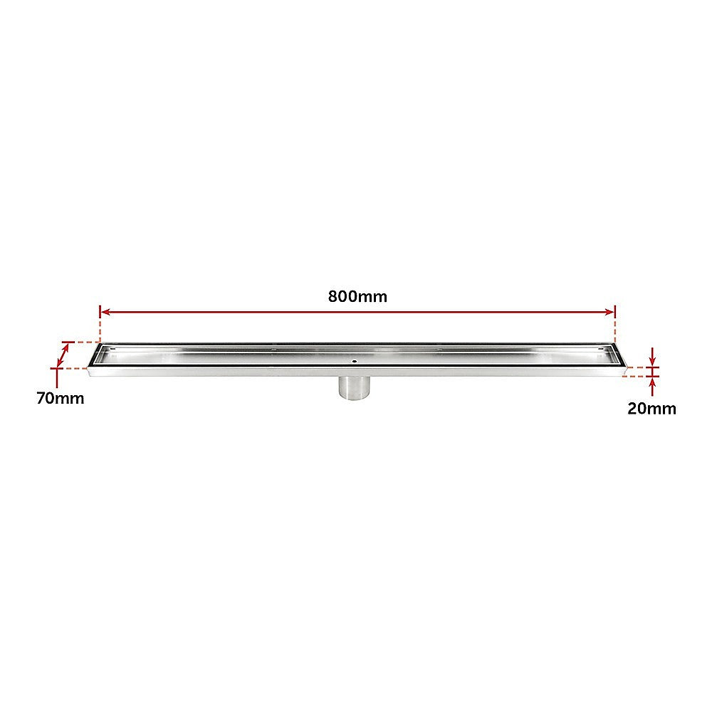 800Mm Tile Insert Shower Bathroom Stainless Steel Grate Drain