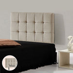Elegant Linen Fabric Single Bed Deluxe Headboard - Beige