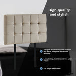 Elegant Linen Fabric Single Bed Deluxe Headboard - Beige