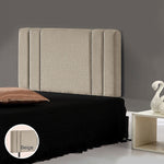 Classic Linen Fabric Single Bed Deluxe Headboard - Beige