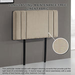 Classic Linen Fabric Single Bed Deluxe Headboard - Beige