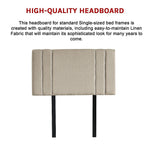 Classic Linen Fabric Single Bed Deluxe Headboard - Beige