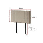 Classic Linen Fabric Single Bed Deluxe Headboard - Beige