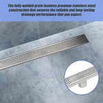 800Mm Stainless Steel Grate Shower Drain With Centre Outlet