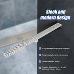 800Mm Stainless Steel Grate Shower Drain With Centre Outlet