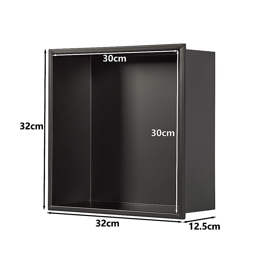 Stainless Steel Shower Niche 33x33cm Double Shelf | Home & Living