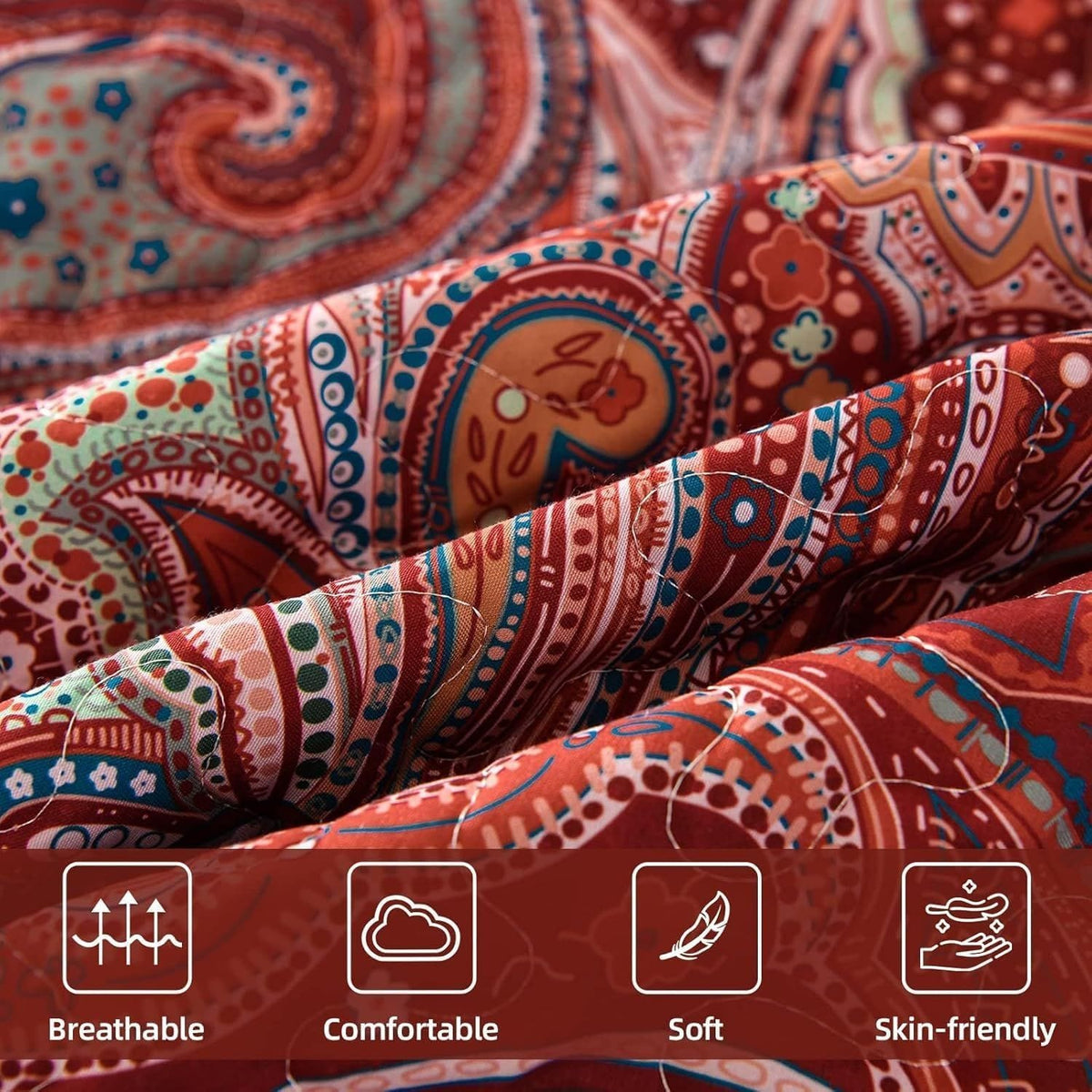 Red Quilt Cover Set 230x250cm
