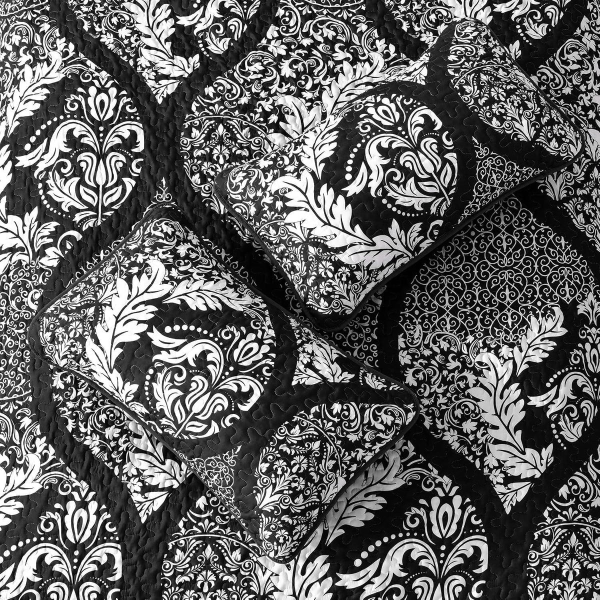 Boho Bedspread Set Black 230x250cm