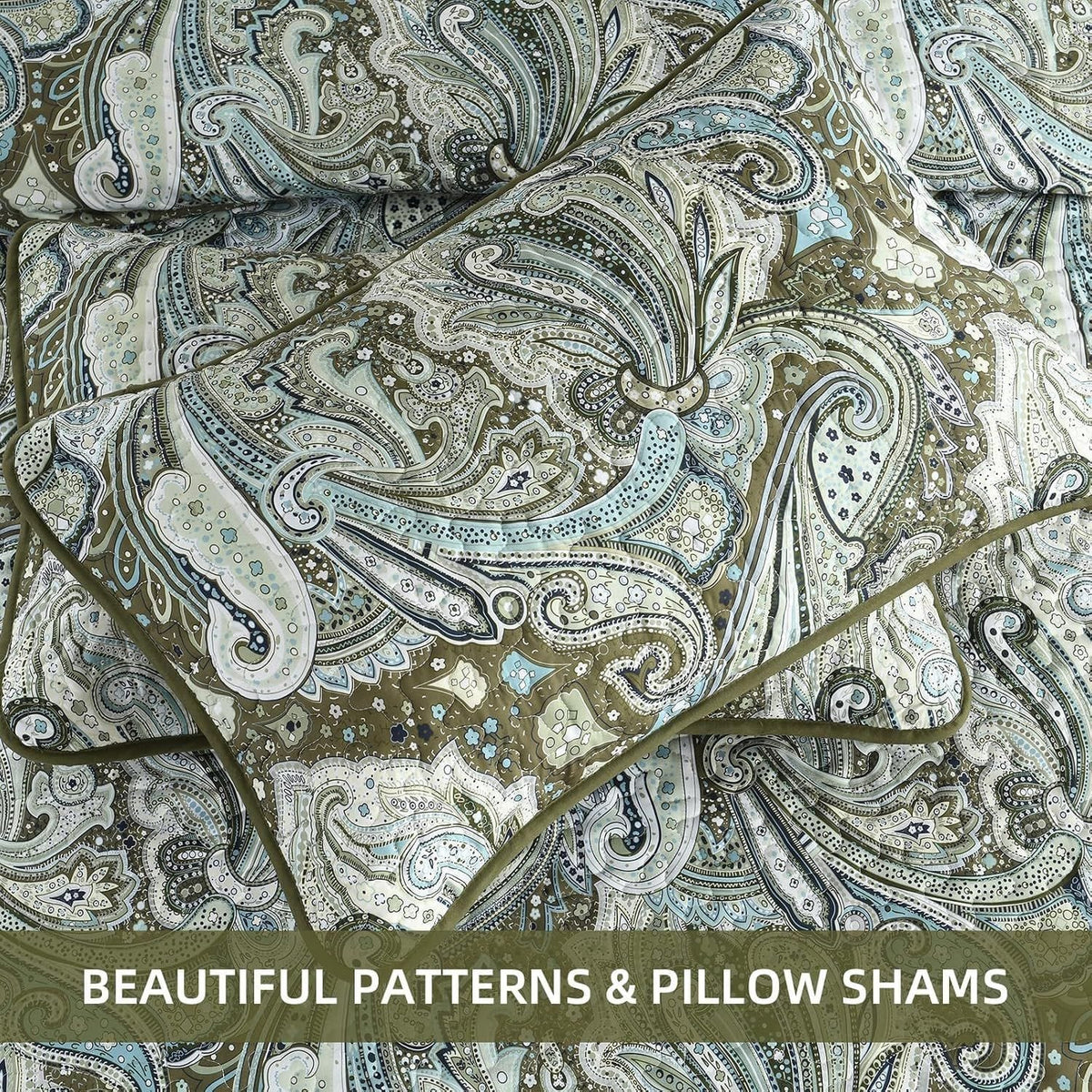 Green Quilt Set Boho 230x250cm