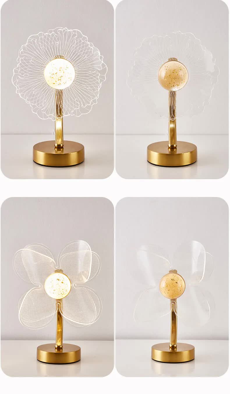 Sunflower Shape Luxury Acrylic Table Lamp - Modern USB Powered Night Light