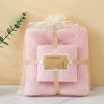 Luxurious Towel Set - Diagonal Stripe Bath & Hand Towels