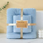 Luxurious Towel Set - Diagonal Stripe Bath & Hand Towels