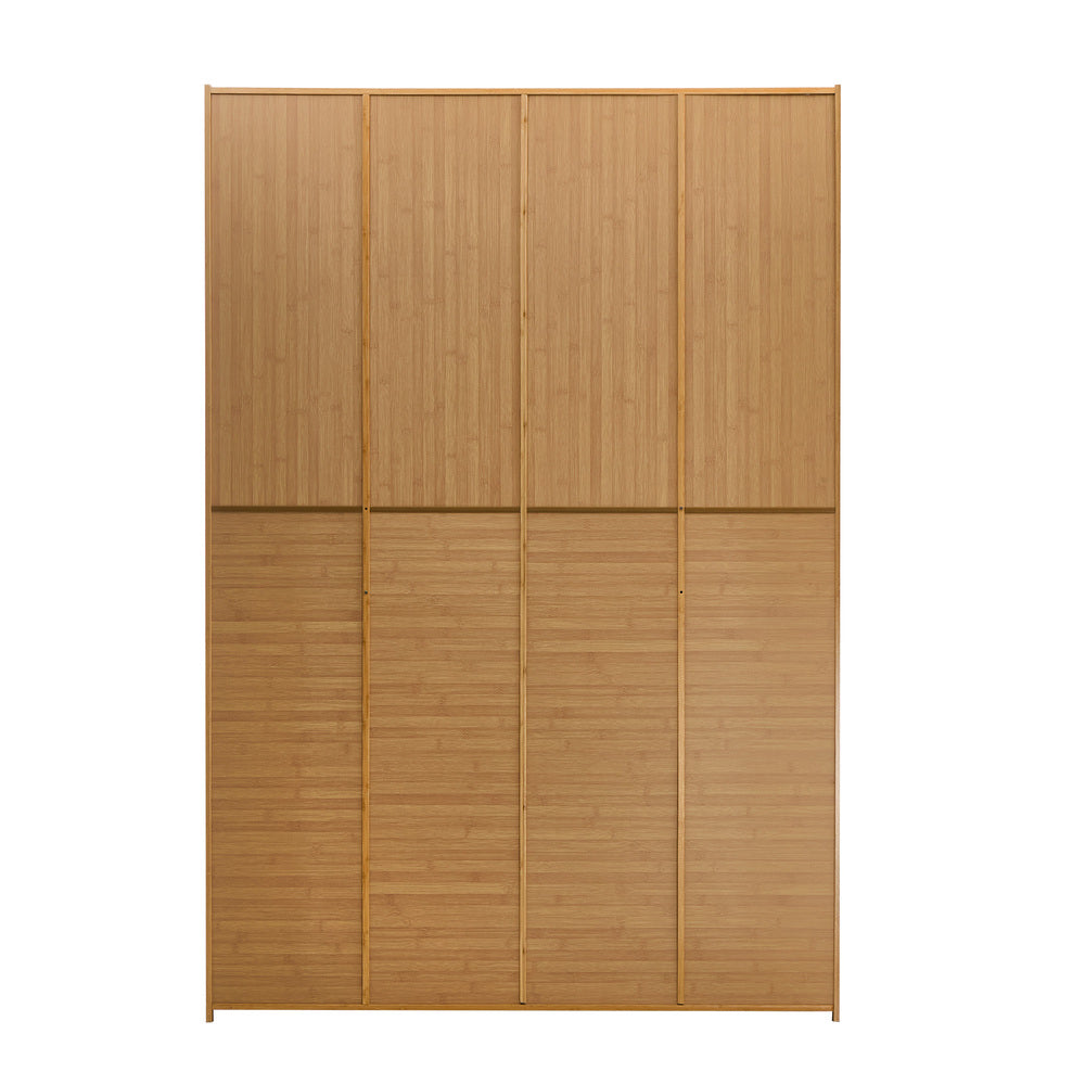 Bamboo Wardrobe Storage Cabinet 117x51x171cm
