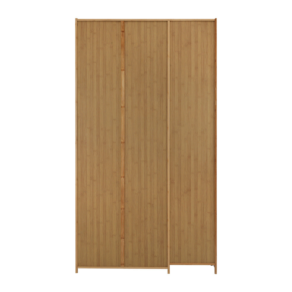 3 Door Wardrobe 6 Shelf Clothes Cabinet | HomeAndLiving