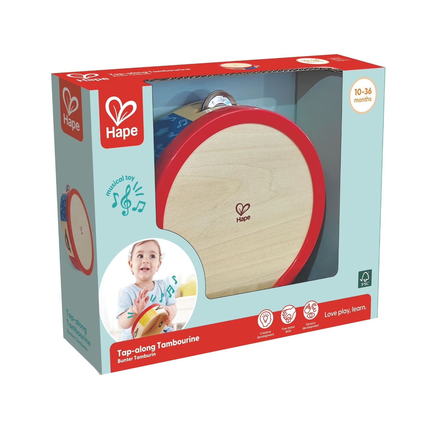 Hape Tap Along Tambourine Kids Toy | HomeAndLiving - 3