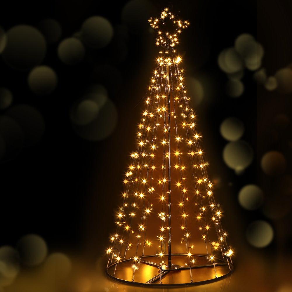 Jingle Jollys Christmas Tree LED Lights Solar-powered 2.1M 264 LED bulbs Xmas Fibre Optic Warm, White