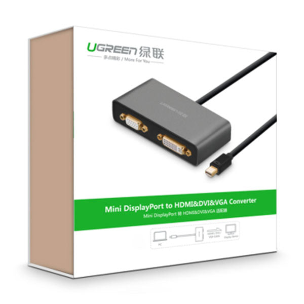 3-In-1 Mini Displayport To Hdmi&Vga&Dvi Converter - Black (10440)