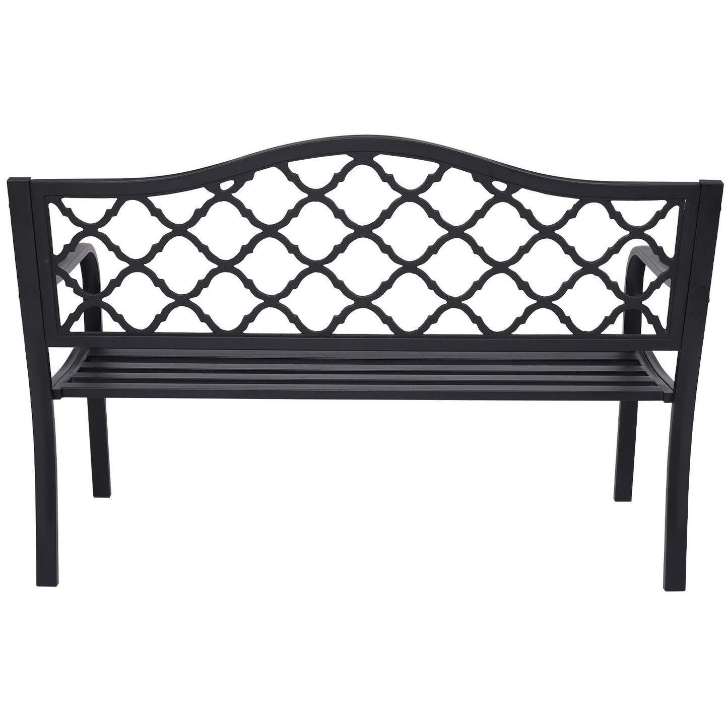 Steel Outdoor Garden Bench - Elegant