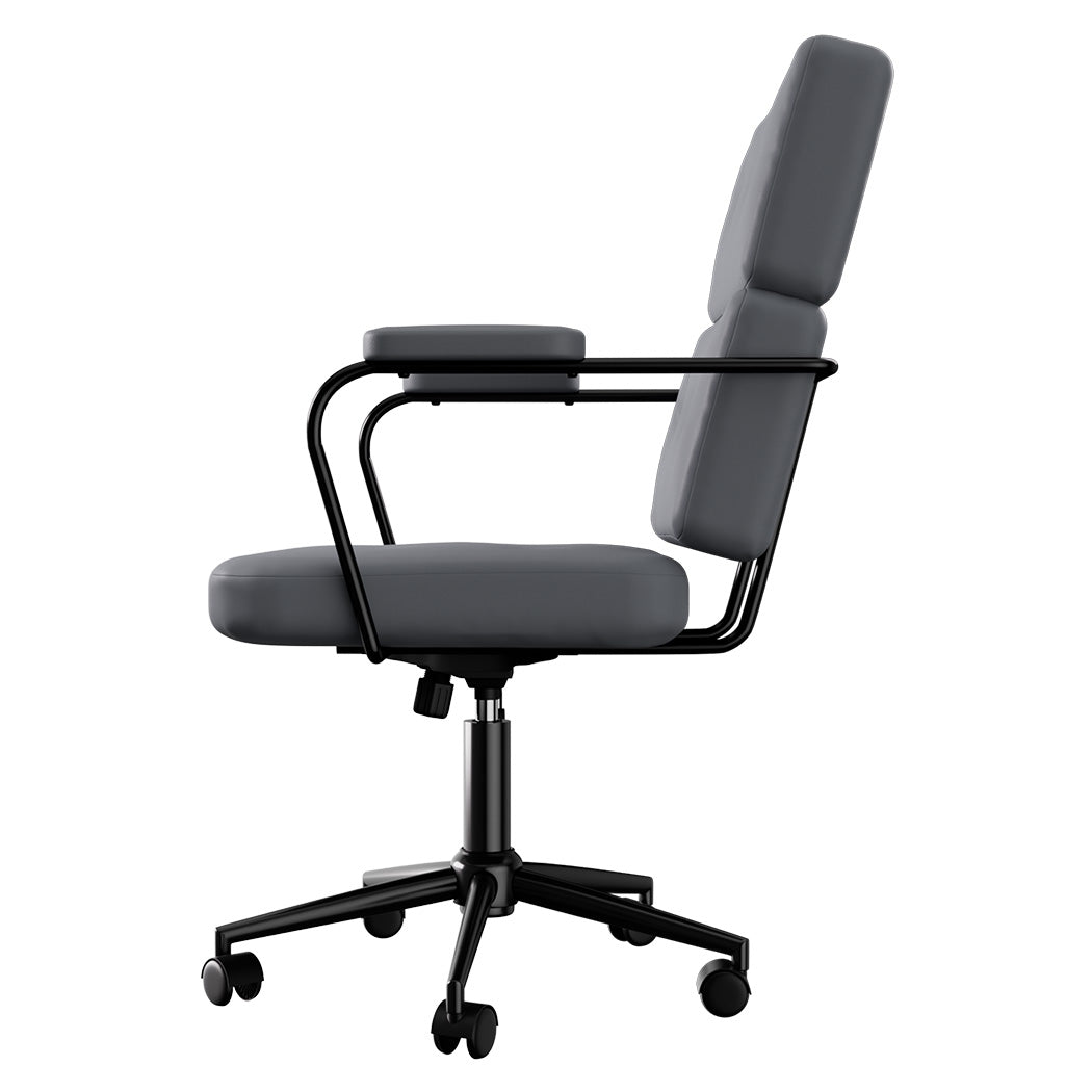 Contemporary Ergonomic Office Chair Computer PU Grey Easy Assembly