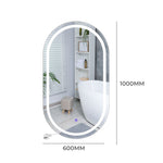 LED Wall Mirror Oval Anti-fog 60x100cm