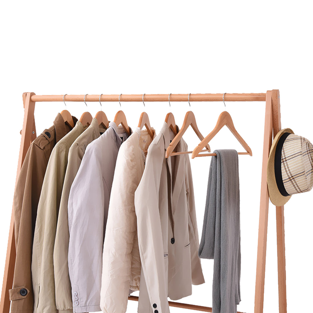 Clothes Rack Wooden Wardrobe Natural