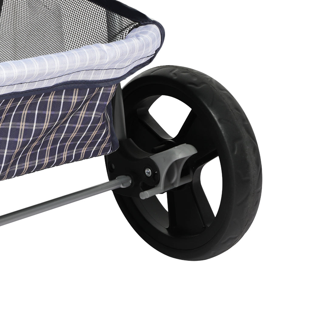 Large Pet Stroller Dog Cat Carrier Plaid - Stylish