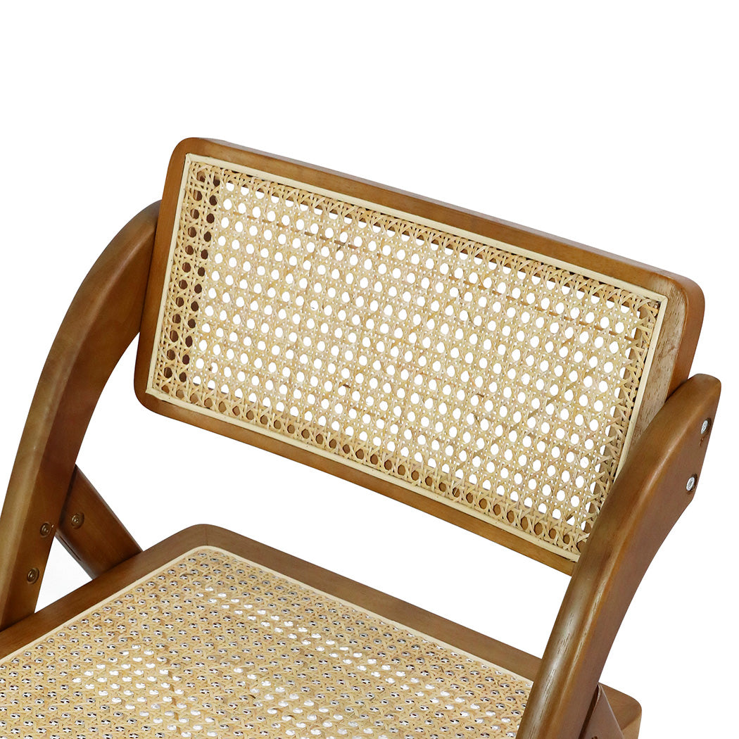 Versatile 4X Foldable Rattan Dining Chairs Adjustable Height