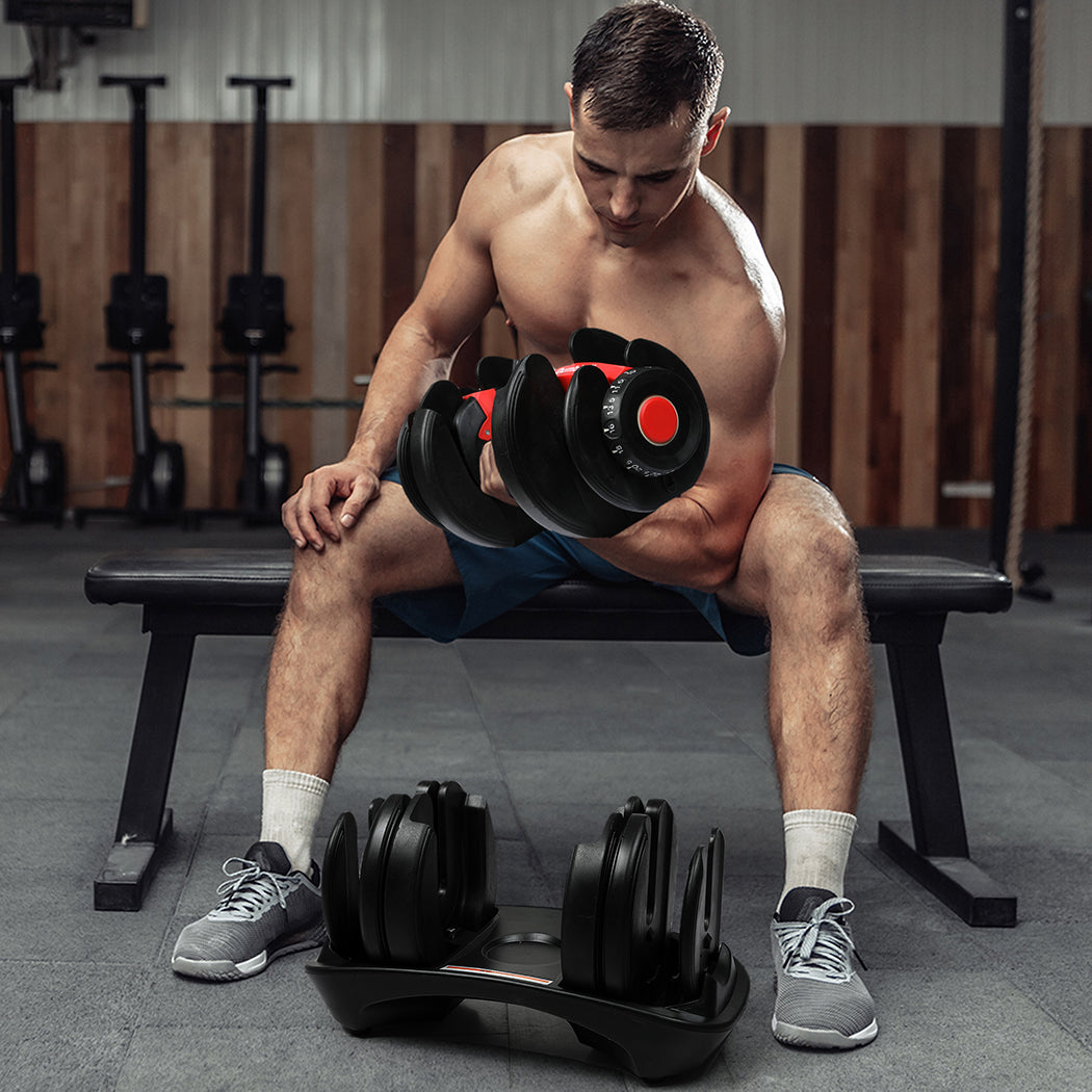 Adjustable Dumbbell Set 24kg 45x23x21cm