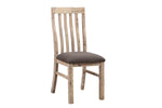 2X Wooden Frame Leatherette In Solid Acacia Wood & Veneer Dining Chairs In Oak