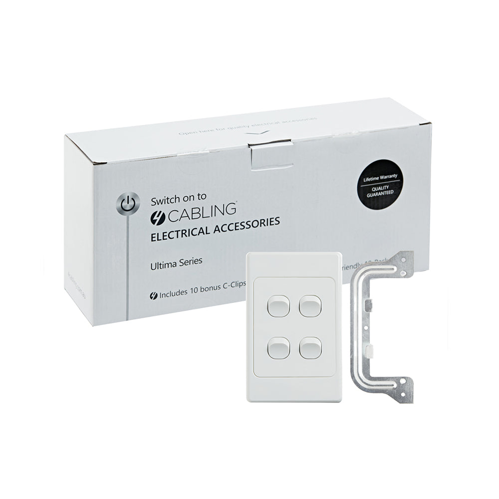 Ultima 4 Gang Switch 250V 16AX - Vertical
