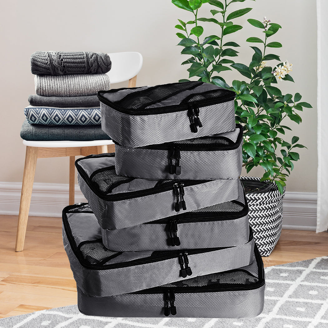6 Pcs Travel Cubes Storage Toiletry Bag Luggage Organizer