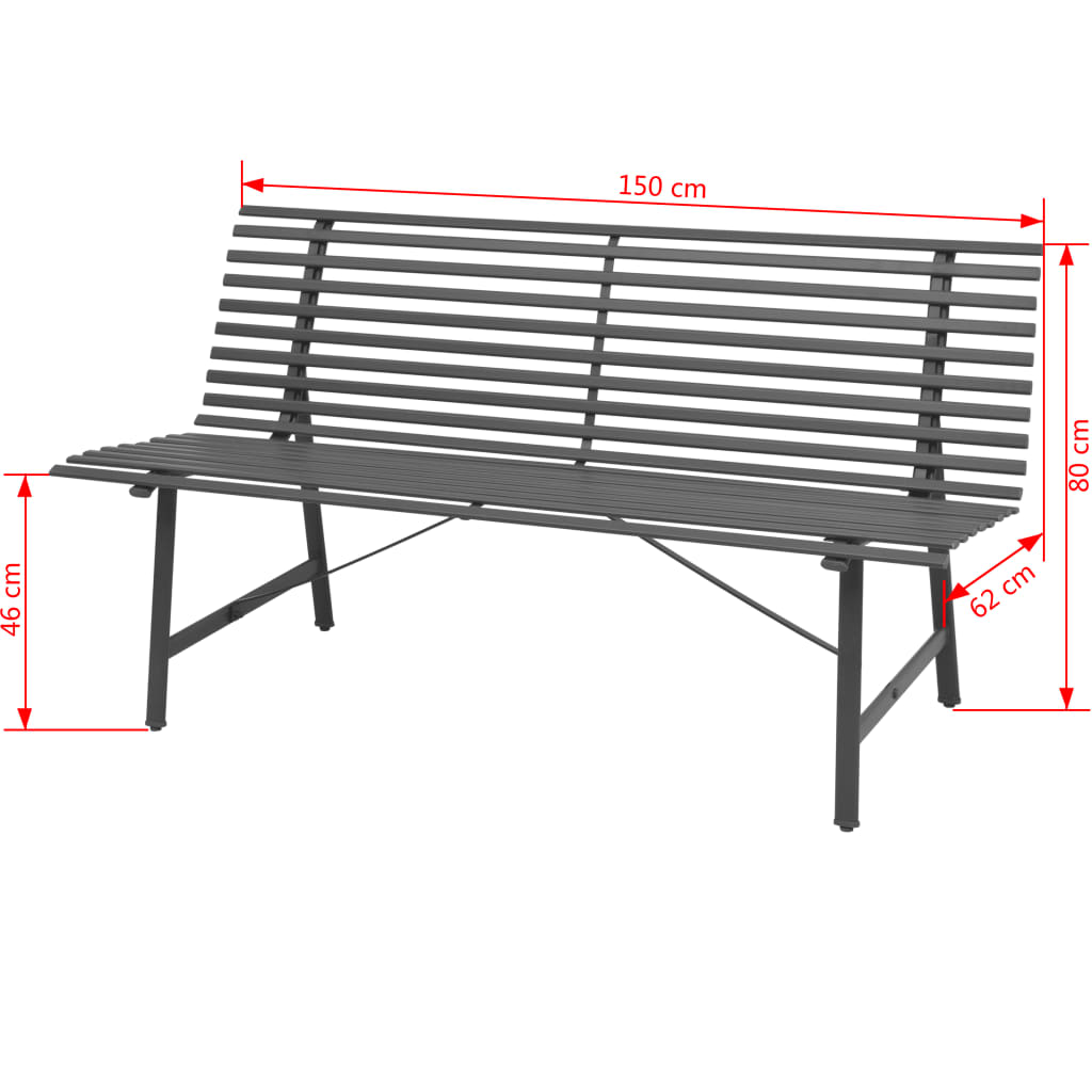 Garden Bench 150 cm Steel Anthracite