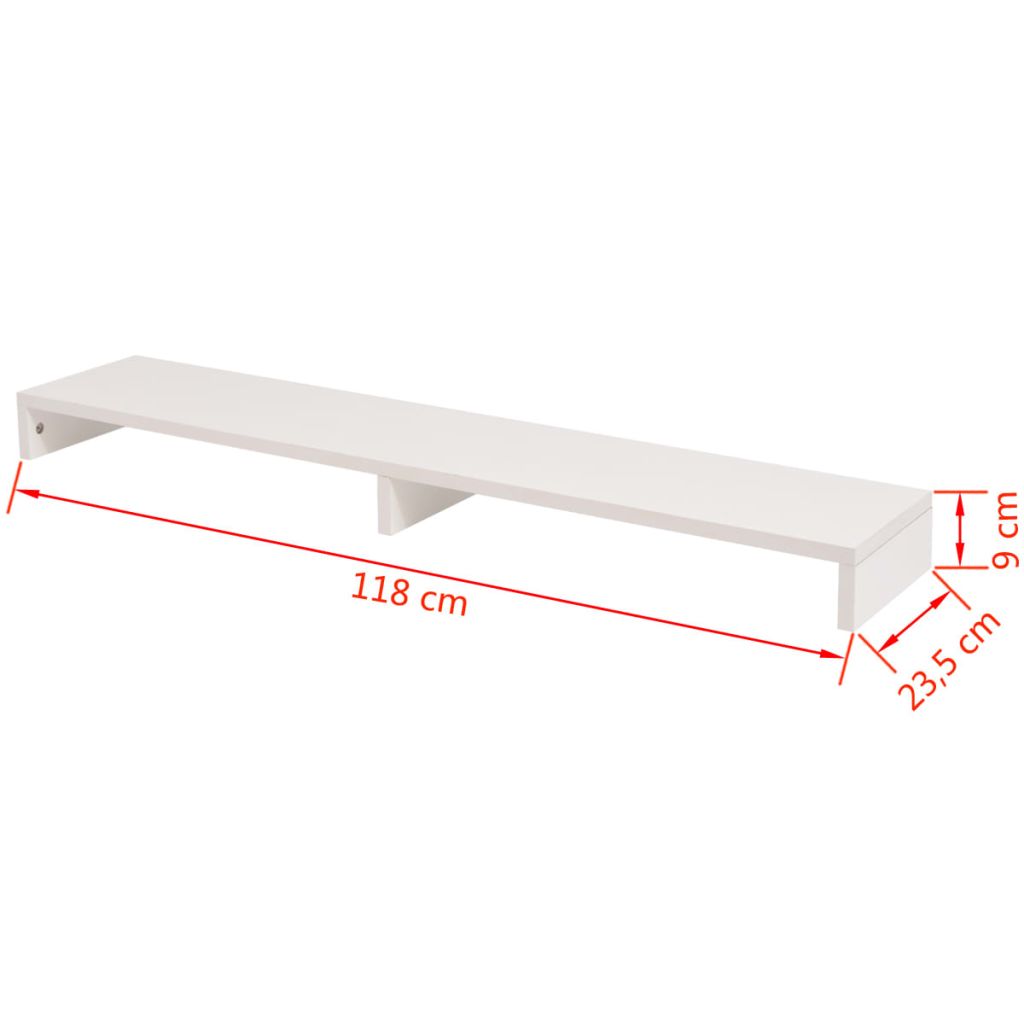 Monitor Stand Chipboard 118X23.5X9 Cm White