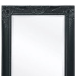 Wall Mirror Baroque Style Black