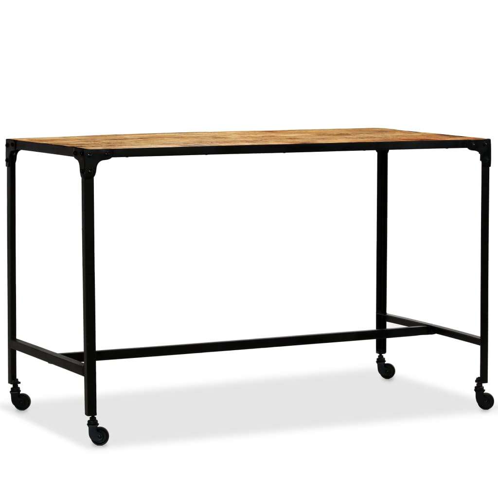 Dining Table Solid Mango Wood and Steel 120x60x76 cm