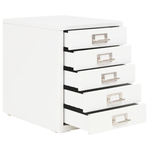  Filing Cabinet with 5 Drawers Metal White