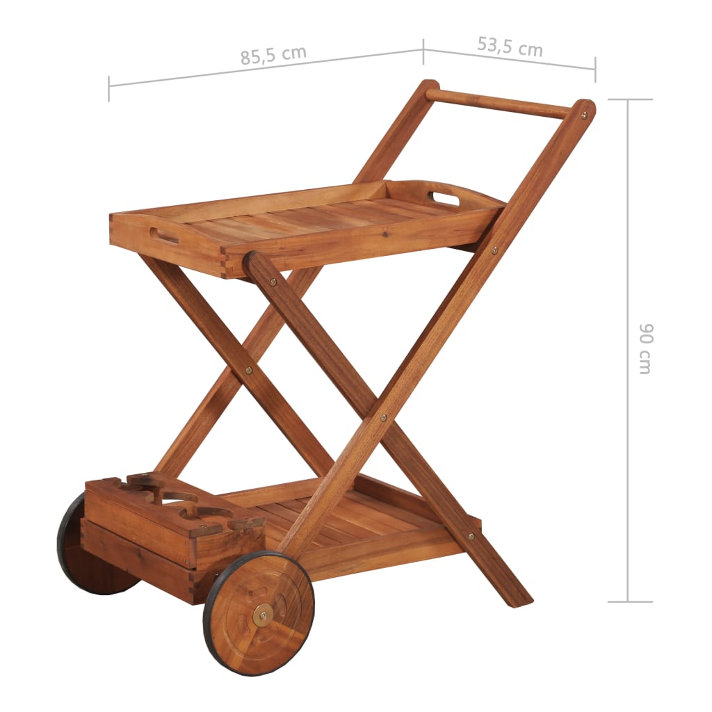 Tea Trolley Solid Acacia Wood