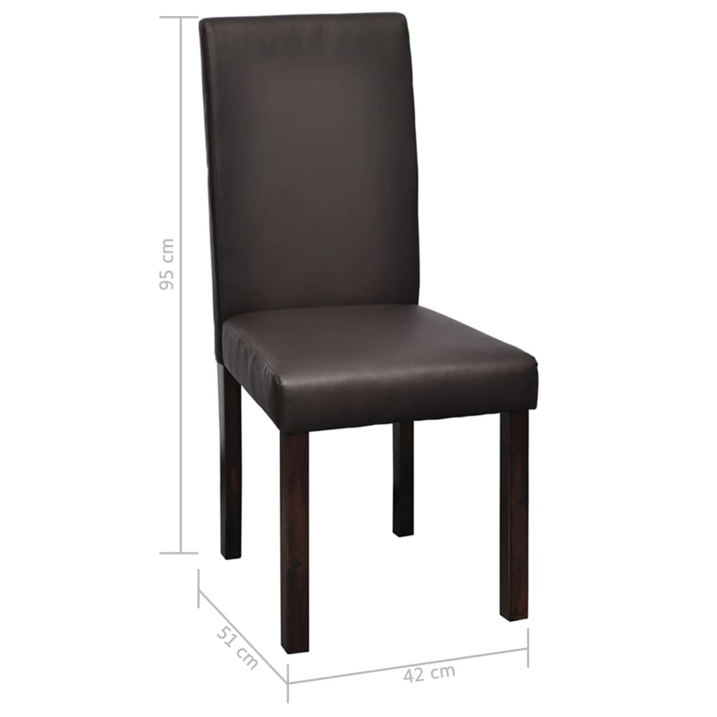 Dining Chairs 4 pcs Brown Faux Leather