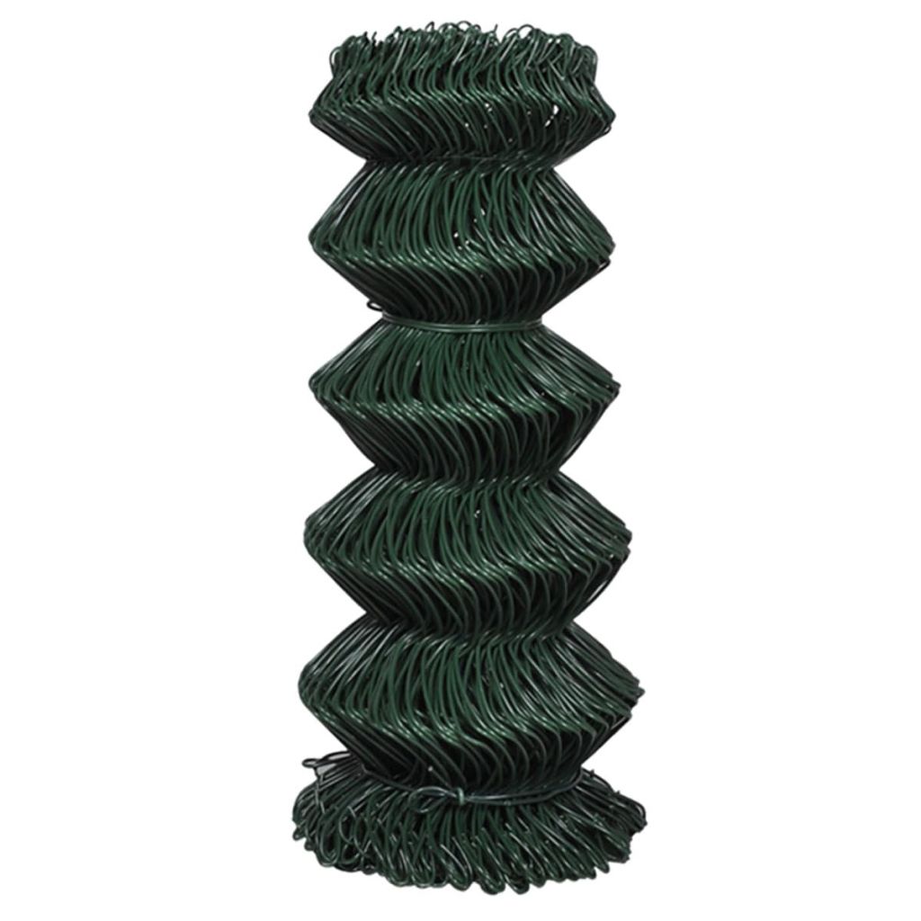 Chain Link Fence Galvanised Steel 0.8x25 m Green