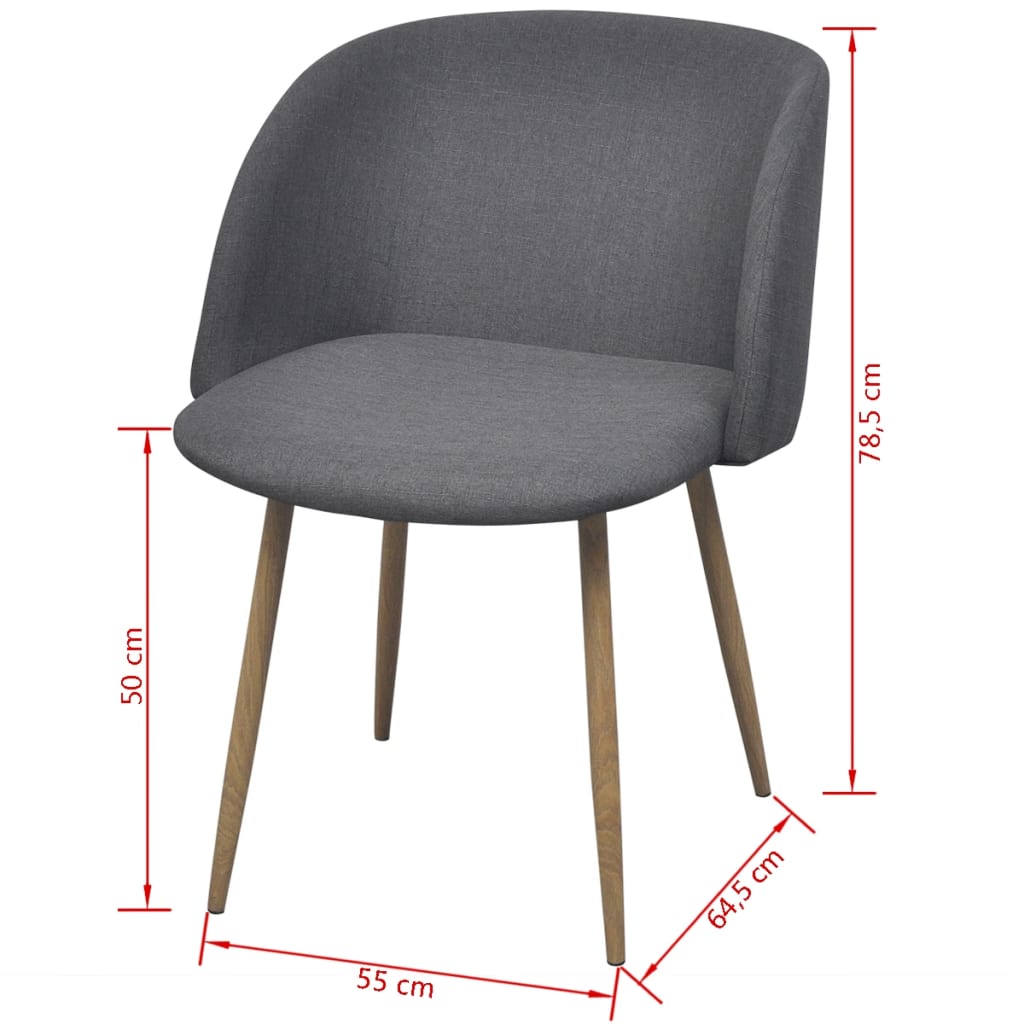 Dining Chairs 2 pcs Dark Grey Fabric