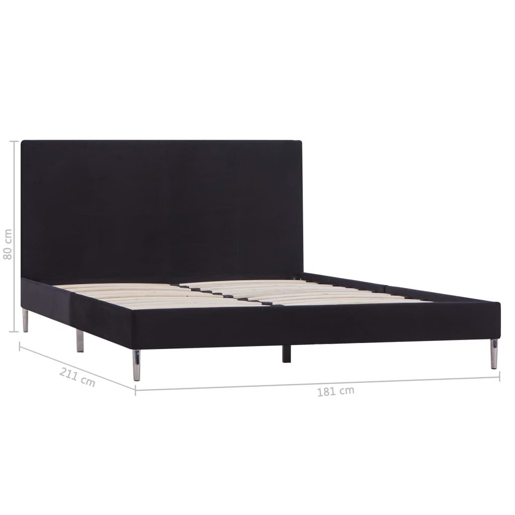 Bed Frame Black Fabric Queen