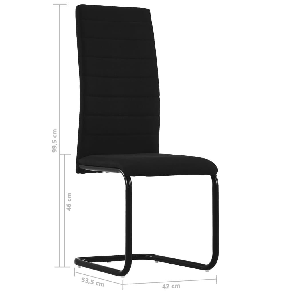 Dining Chairs 4 pcs Black Fabric