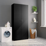 Storage Cabinet Black Chipboard